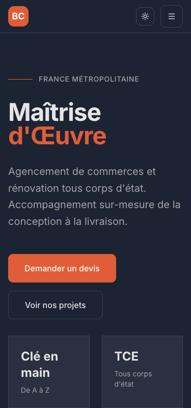 BernyConcept - Site vitrine pour maitre d'oeuvre en Nouvelle-Aquitaine